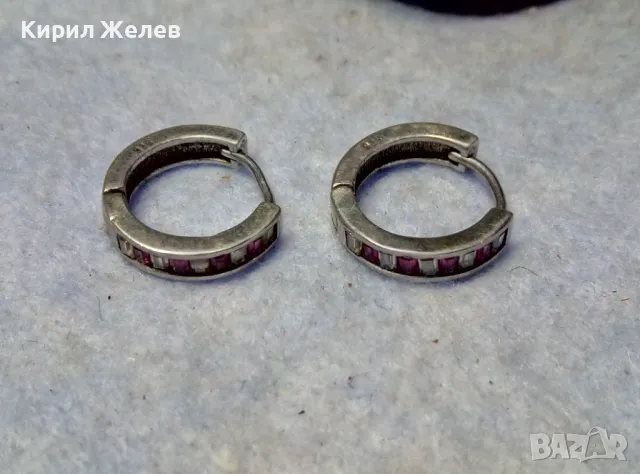 ПРЕКРАСНИ РУБИНЕНИ СРЕБЪРНИ ОБЕЦИ - АНГЛИЯ СРЕБРО 925 с ЮВЕЛИРНО ФАСЕТИРАНИ РУБИНИ 50065, снимка 4 - Обеци - 49704566