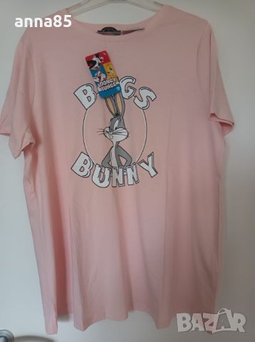 Розова тениска с Бъгс Бъни 3ХЛ, снимка 1 - Тениски - 45729724