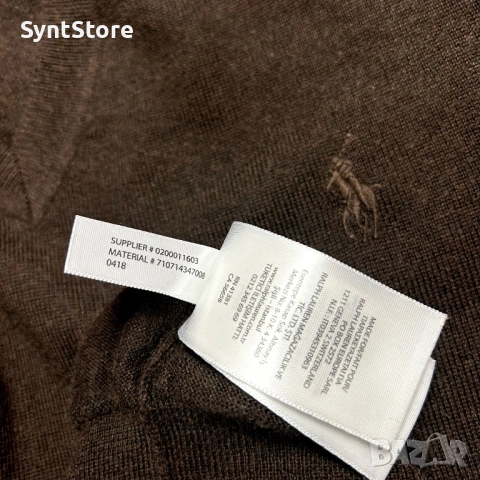 Пуловер Polo Ralph Lauren | Размер M | Кафяв, снимка 3 - Пуловери - 53610949
