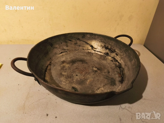 медна тава с железни дръжки 16, снимка 3 - Антикварни и старинни предмети - 52524773