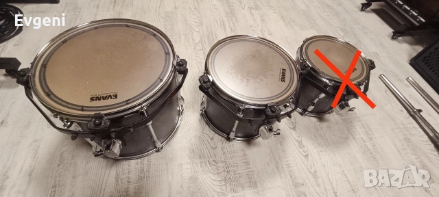 Tama Rockstar Tom 12" и 14" + Starcast система – Evans G1 Clear