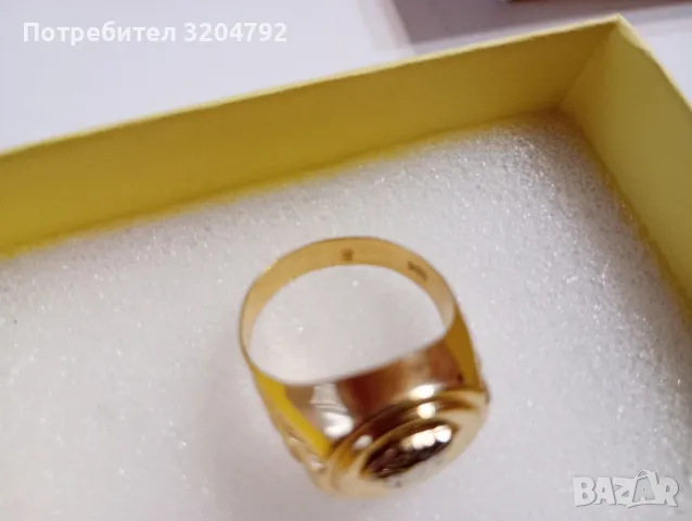 Мъжки златен пръстен 14к, снимка 2 - Пръстени - 49695899