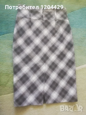 Елегантна пола на MEXX в сиво-черно каре, снимка 2 - Поли - 51523263