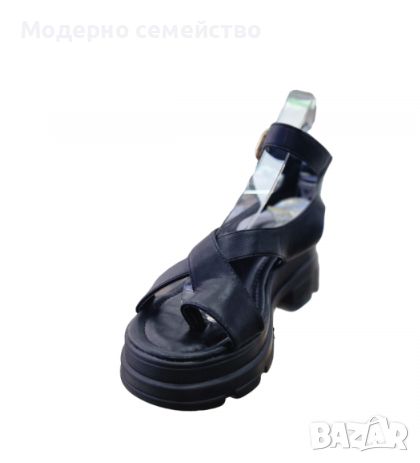 Дамски летни сандали в черно Small Swan , снимка 1 - Сандали - 46199110