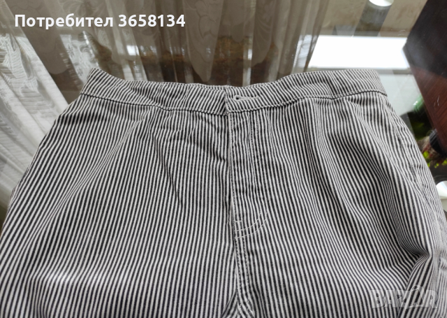 Черно-бял дамски памучен панталон, снимка 4 - Панталони - 45073501