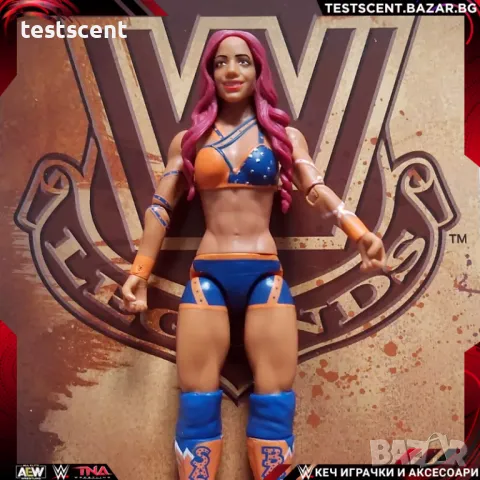 Екшън фигура WWE Sasha Banks Саша Банкс играчка Elite Series Mattel figure blue orange Mercedes Mone, снимка 1 - Колекции - 48747465