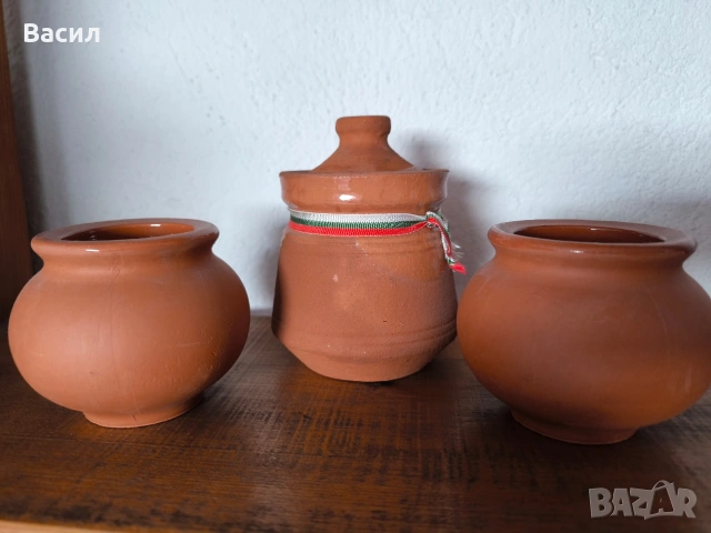 Традиционни битови гърненца за мед и кисело мляко (3 броя), снимка 9 - Декорация за дома - 53972206