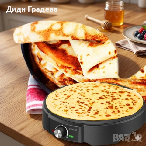 Уред с незалепващо покритие за приготвяне на палачинки, 1200W, снимка 2 - Други - 54011846