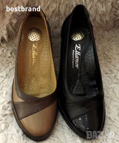Дамски обувки от естествена кожа , на ток, код 702/95, снимка 1 - Дамски обувки на ток - 46443357