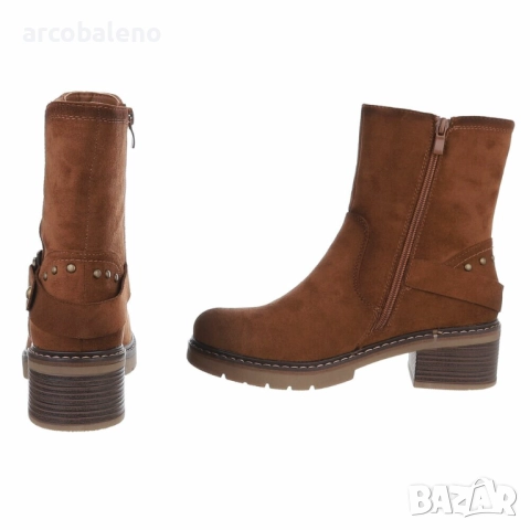 Дамски класически боти до глезена, 3цвята , снимка 16 - Дамски боти - 51797708