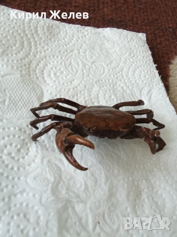 Бронзова фигурка на рак 54441, снимка 2 - Колекции - 54171048