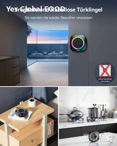 TECKNET безжичен звънец IP66 400 м с RGB индикация, снимка 5 - Друга електроника - 53234075