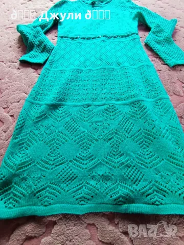 Рокля с камъни от памучно плетиво, снимка 13 - Рокли - 49300672