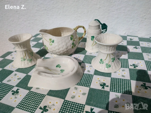 Комплект от 5 части Belleek Ирландия, снимка 5 - Други - 53656580