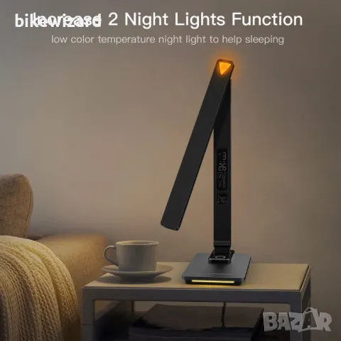 Настолна лампа LED с димируема светлина и функция за зареждане с 10W безжично зарядно НОВА, снимка 2 - Настолни лампи - 50182746