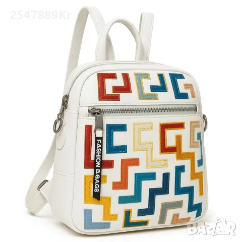 Дамска раница-чанта с цветен принт и регулируеми презрамки, снимка 2 - Чанти - 50089500