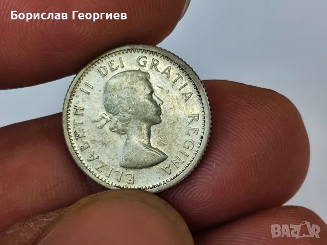 Сребърна монета Канада 10 cents 1957 , снимка 1 - Нумизматика и бонистика - 47127869