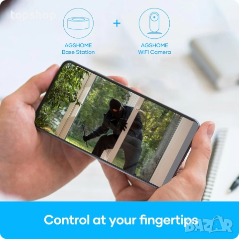 Нова безжична домашна аларма AGSHOME с камера 1080P и 120 dB интелигентна домашна аларма, 2.4 GHz..., снимка 4 - IP камери - 52054373