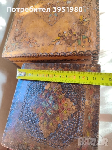 Пирографирани кутии,ретро поднос и кутия за часовник, снимка 5 - Антикварни и старинни предмети - 53755810