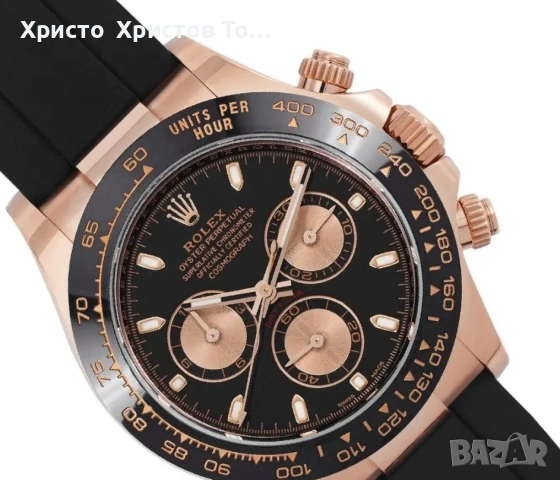 Promotion!!!Rolex Daytona Rose Gold 116515 Black Dial Oysterflex Rubber Band, снимка 4 - Мъжки - 53704654