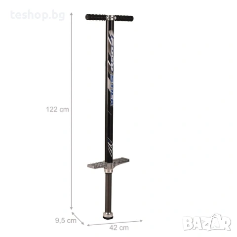 Пого стик, 95x24x6 см, черен Relaxdays 122 см, снимка 4 - Фитнес уреди - 53761149