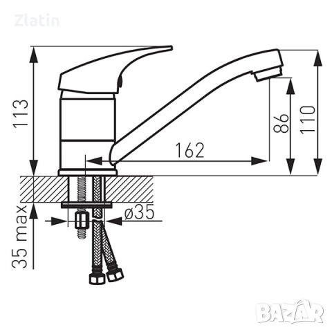 Смесител за кухня стоящ Synchro - нов, снимка 3 - Смесители - 51997885