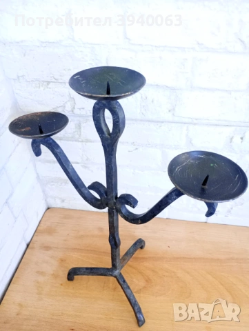 Стар свещник от ковано желязо, снимка 8 - Други ценни предмети - 53207824