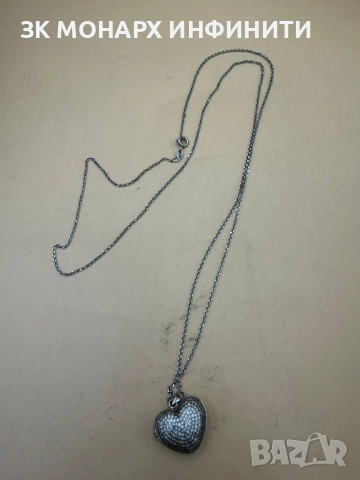 Сребърен ланец със сребърна висулка сърце /925/, снимка 10 - Колиета, медальони, синджири - 52298782