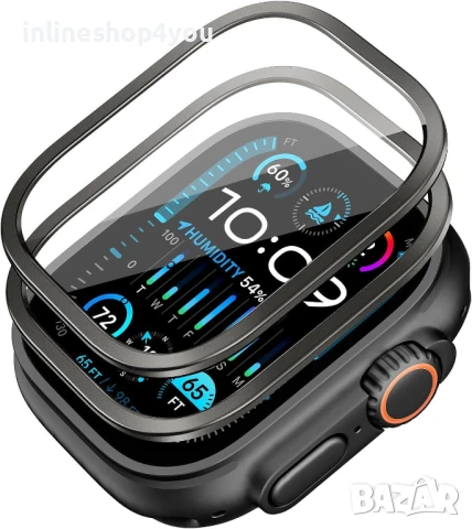 5D Стъклен Протектор за Дисплей за Apple Watch Ultra 2 | Ultra 1 - Черен