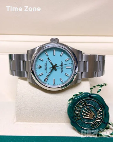 Rolex Oyster Perpetual 36mm Steel Tiffany Blue Dial Automatic Дамски Различни Варианти, снимка 5 - Дамски - 48183241