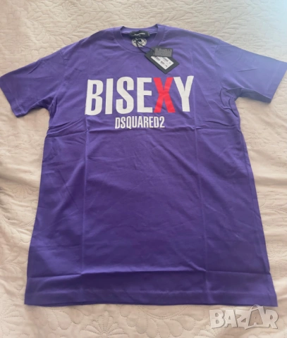 Мъжка памучна тениска DSQUARED2 Purple размер S и XL, снимка 4 - Тениски - 54249724