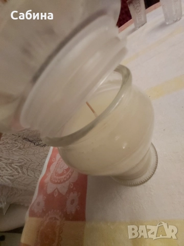 Ароматна, ванилиева свещ в голям стъклен буркан, дълготрайна. Подходяща за двойки, за младоженци., снимка 3 - Декорация за дома - 52938514