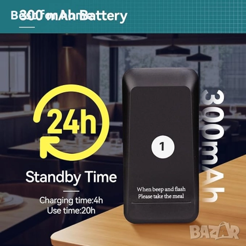 Retekess TD157 Пейджър система, 16 пейджъра, Gastro, 300 mAh, снимка 4 - Друга електроника - 52807658