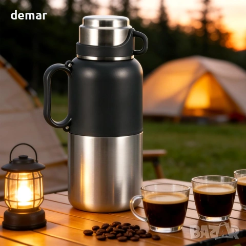 2 литра голям термос за топли и студени напитки от неръждаема стомана с чаша, снимка 8 - Други стоки за дома - 54065256