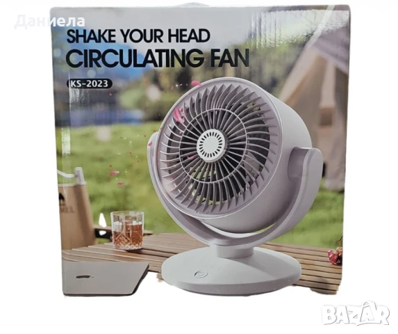 Компактен вентилатор с 3 лопатки от ABS, 10W променлив ъгъл и USB зареждане , снимка 4 - Вентилатори - 50682049