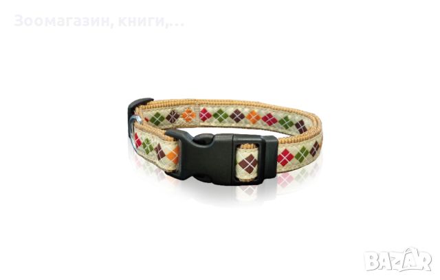 Нашийник за куче PET INTEREST Размер S 1.5 х 22-40 см. Romb Line Collars Ivory 3155, снимка 1 - За кучета - 46173563