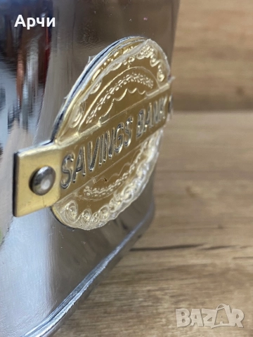 Метална касичка с ключ, снимка 6 - Антикварни и старинни предмети - 52699832