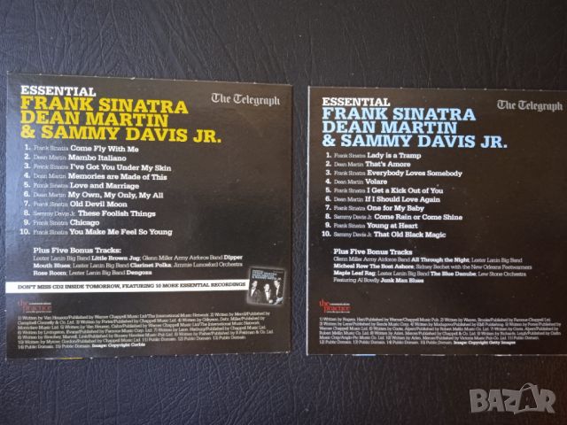 Два оригинални диска с JAZZ Music - Frank Sinatra, Dean Martin & Sammy Davis Jr, снимка 2 - CD дискове - 45952949