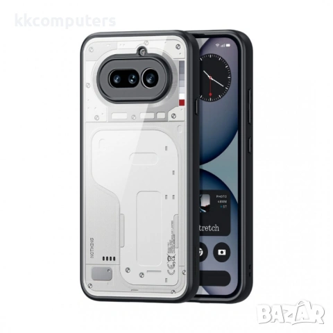 DUX DUCIS Aimo Прозрачен Калъф за Nothing Phone (4a) - PC+TPU, 0.8mm защита, 1.2m SGS, REACH, Черен