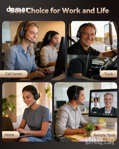 TECKNET Bluetooth слушалка, безжична слушалка с микрофон, зареждаща докинг станция, снимка 7 - Bluetooth слушалки - 53428609