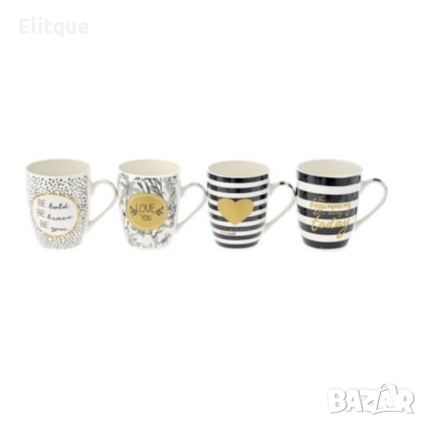 Керамична чаша, черно бели мотиви, 8.5X10.5CM, 200ML, снимка 8 - Чаши - 52854186