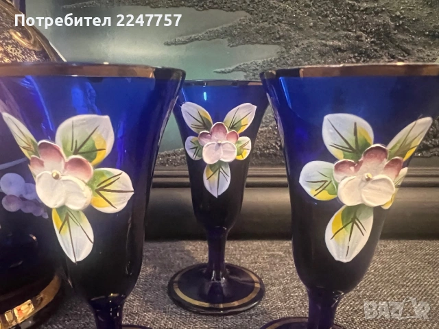 3 бр чаши Мурано за ликьор, снимка 2 - Антикварни и старинни предмети - 54264221