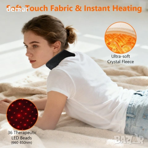 Безжична нагревателна подложка за врата, акумулаторна, 3 нива, 3 вибрации, облекчаване на болката, снимка 6 - Масажори - 54108348