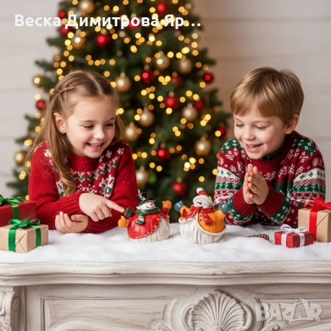 Коледни снежни човечета от полирезин – малка фигурка, идеална коледна украса за всеки дом, снимка 3 - Декорация за дома - 52534386