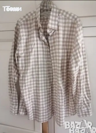 Нова Мъжка Карирана Риза с Яка L 