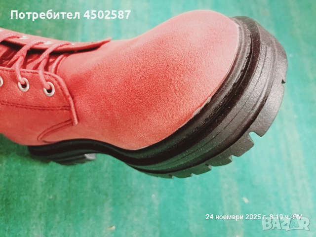 Червени високи ботуши, снимка 3 - Дамски ботуши - 52894421