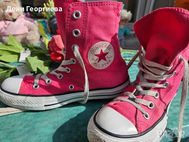 Converse All Stars високи розови кецове , снимка 1 - Кецове - 49512966