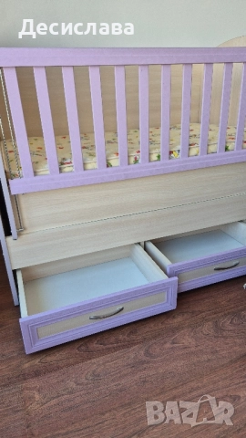 Детско/ бебешко легло (кошара) 3 в 1, с люлеещ се механизъм и матрак, снимка 12 - Бебешки легла и матраци - 51991266