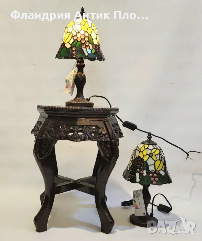 Настолна лампа в стил Тифани – модел „Слънчогледи и грозде“, снимка 4 - Настолни лампи - 49621628