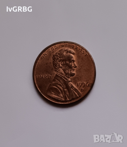 1 цент САЩ 1996 1 цент 1996 Американска монета Линкълн 